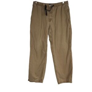 Gramicci Cargo Pants Mens XL Tan Elastic Waist Drawstring Casual Outdoor